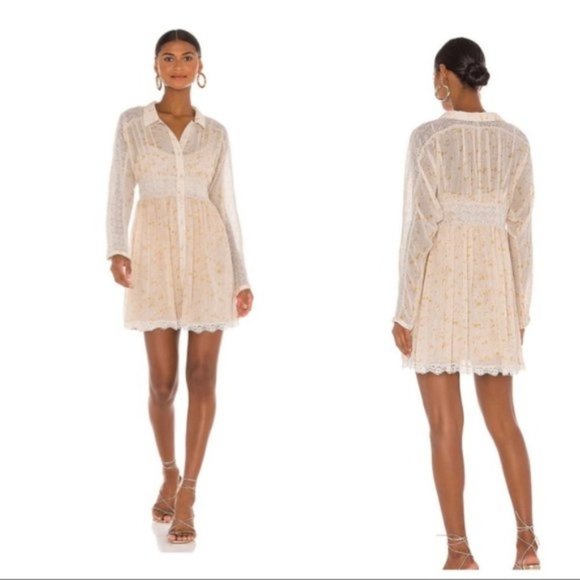 Free People Dresses & Skirts - FREE People Sheer Romance Mini Dress